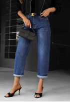 Spodnie jeansowe mom fit Just My Type granatowe