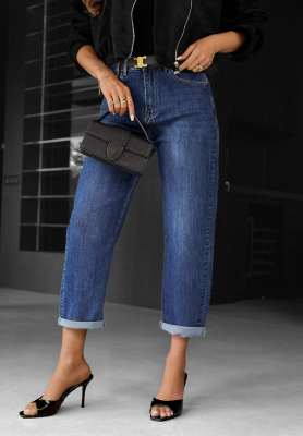 Just My Type Navy Blue Mom-Fit Jeans