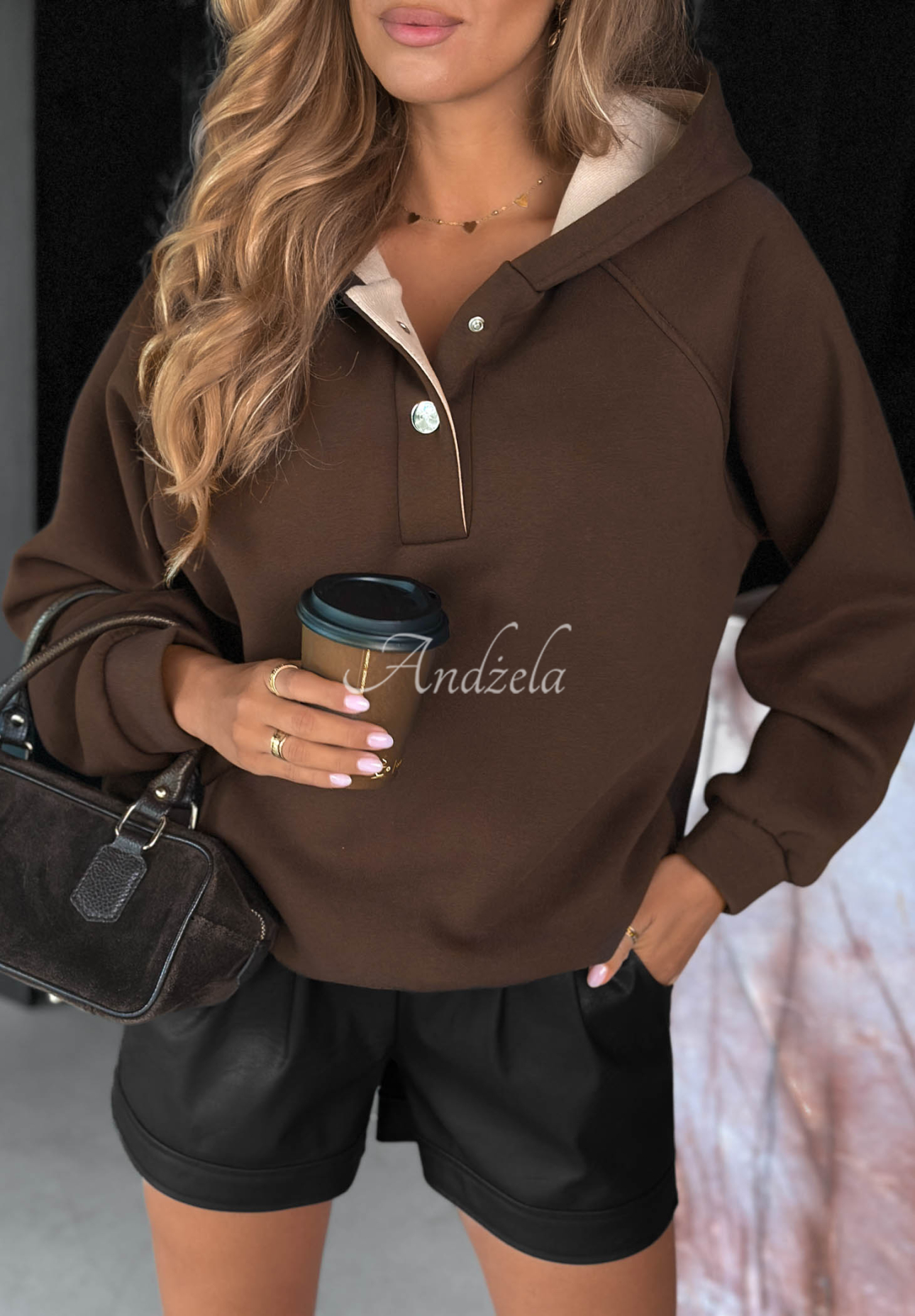 New Energy Chocolate-Brown Cotton Hoodie