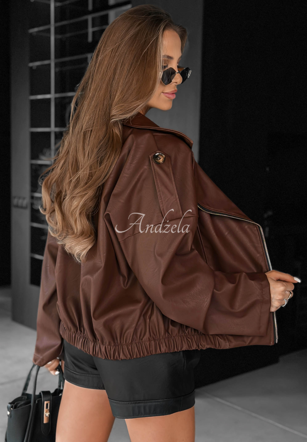 Wild Desire Chocolate-Colored Leather Biker Jacket