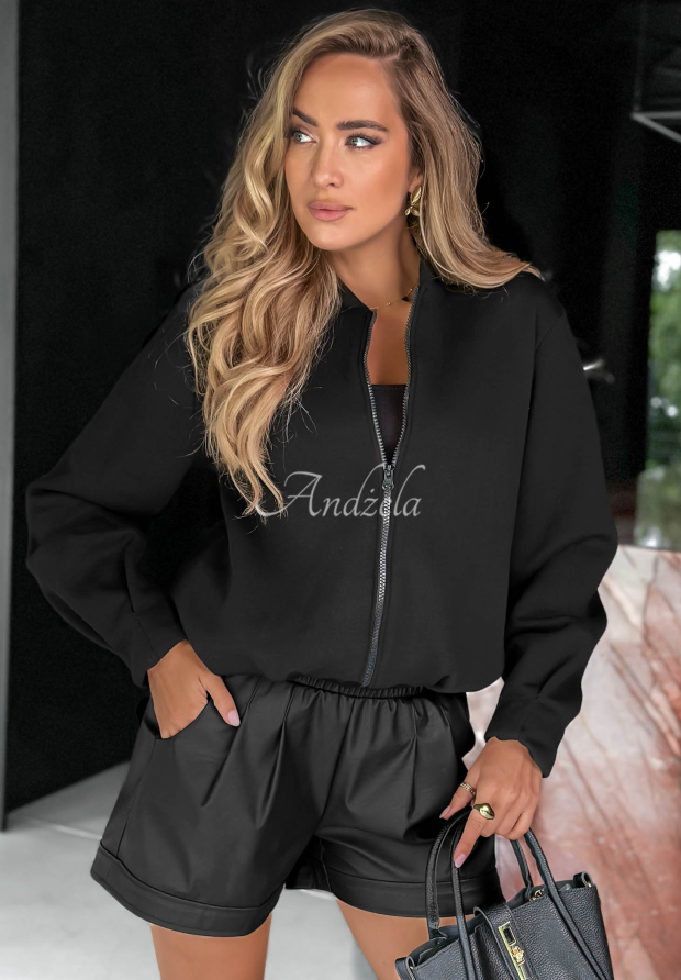 Bawełniana bluza z przeszyciami Soft Chapter czarna