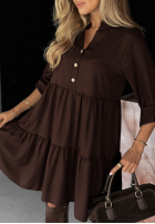Sukienka oversize z falbanka Modern Charm beżowa