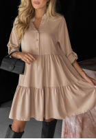 Sukienka oversize z falbanka Modern Charm beżowa