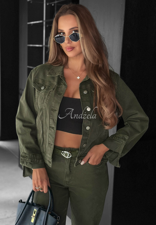 Kurtka jeansowa More Than Ever khaki