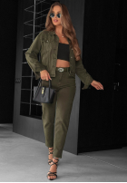 Spodnie jeansowe mom fit More Than Ever khaki