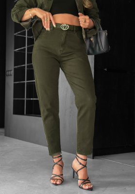 More Than Ever Khaki Mom-Fit Jeans