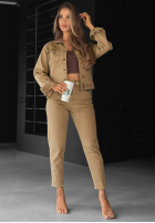 Spodnie jeansowe mom fit All We Need camelowe