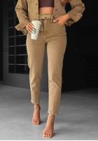 Spodnie jeansowe mom fit All We Need camelowe