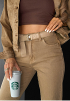 Spodnie jeansowe mom fit All We Need camelowe