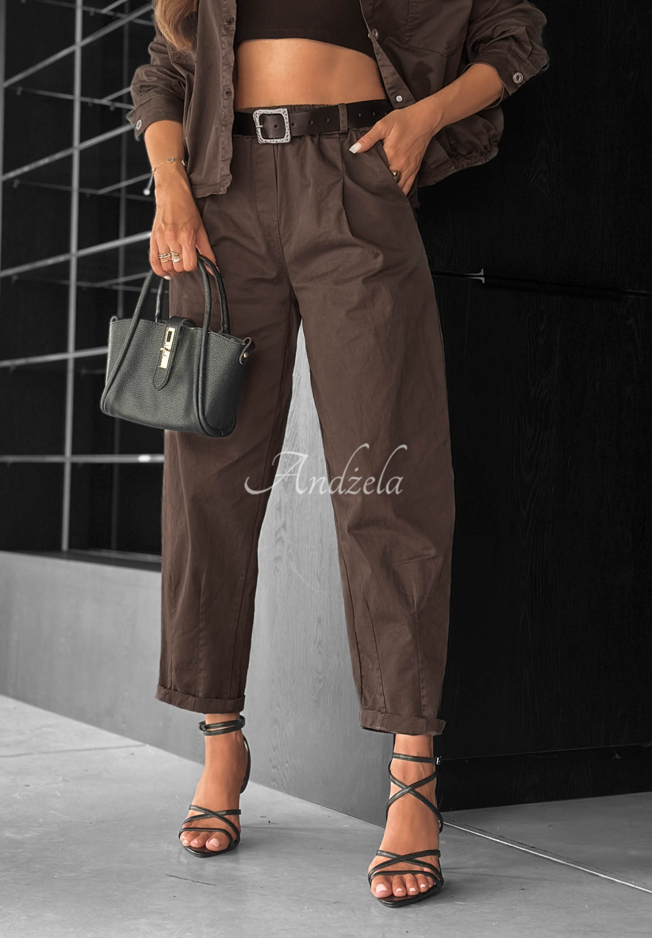 Dream Away Chocolate-Colored Mom-Fit Cotton Pants