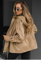 Lekka kurtka parka z kapturem Street Glow beżowa