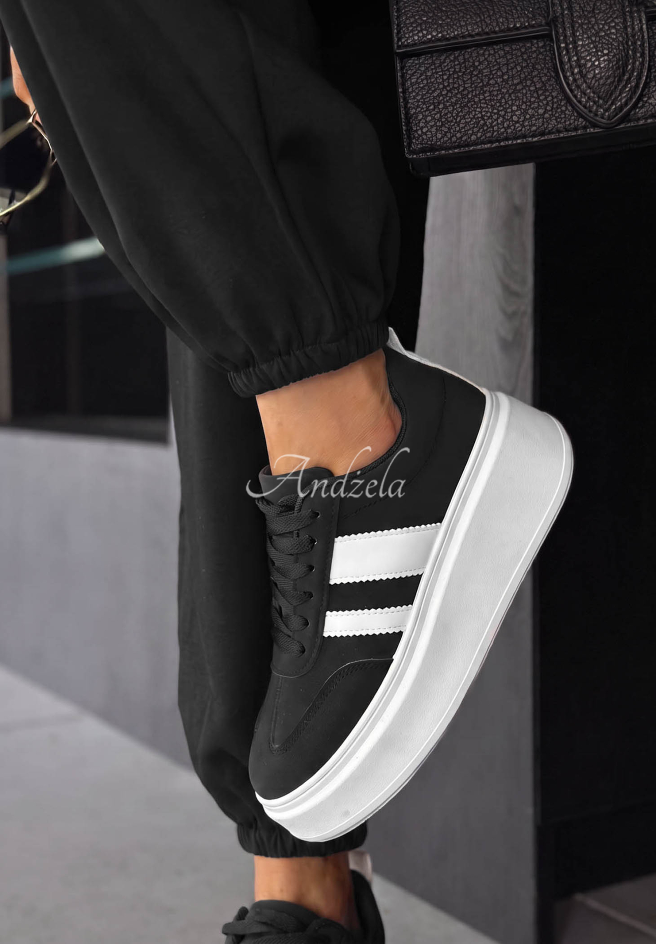 Zamszowe adidasy Start With Forever czarne
