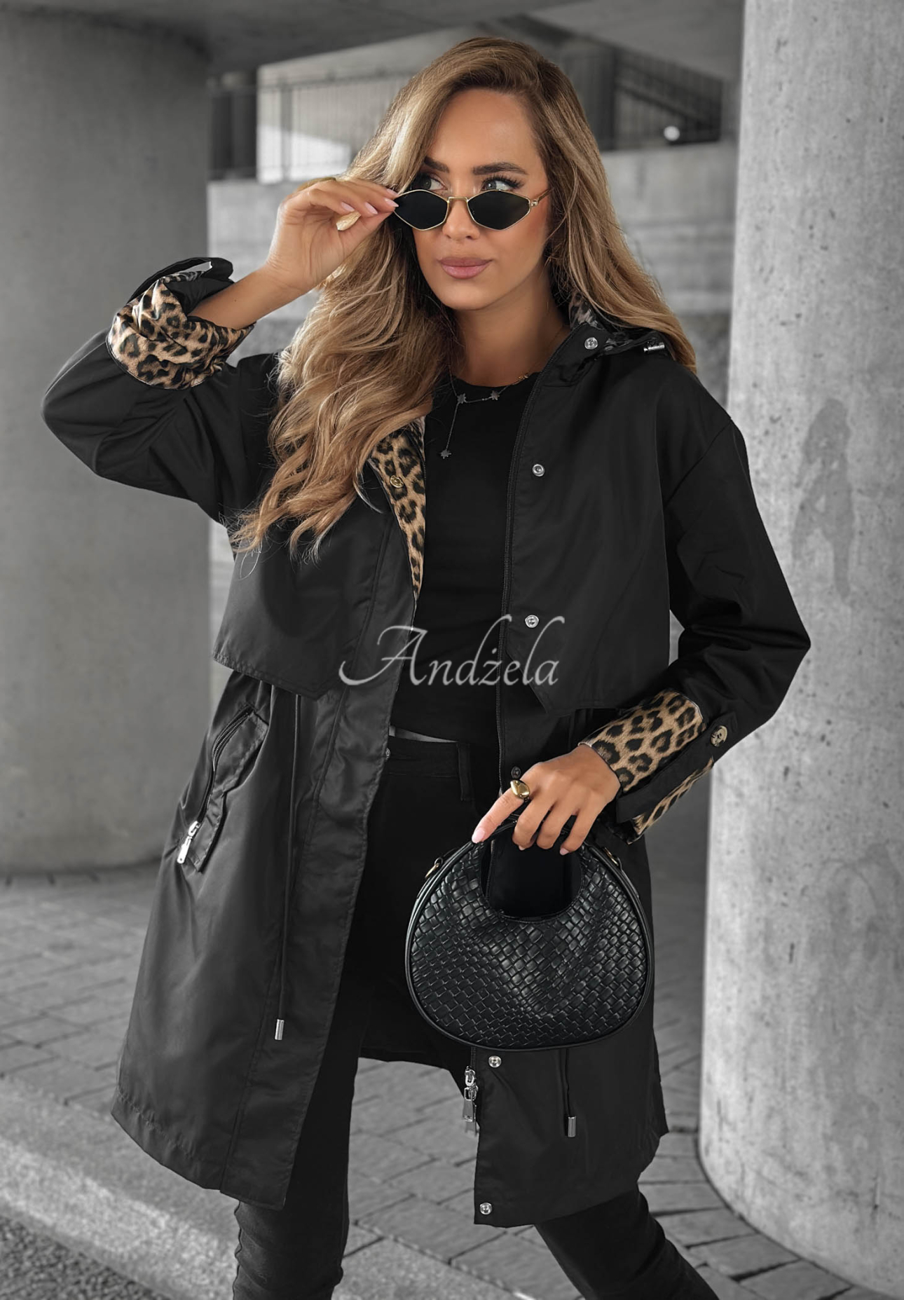 Uniquely Smart hooded parka jacket black