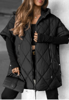 Pikowana kamizelka oversize Daily Comfort czarna
