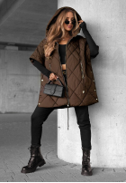 Pikowana kamizelka oversize Daily Comfort czarna