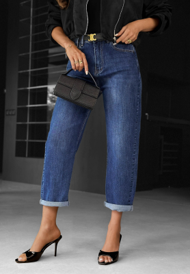 Just My Type Navy Blue Mom-Fit Jeans