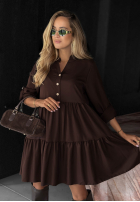 Sukienka oversize z falbanka Modern Charm beżowa