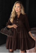 Sukienka oversize z falbanka Modern Charm beżowa