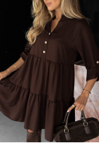 Sukienka oversize z falbanka Modern Charm beżowa