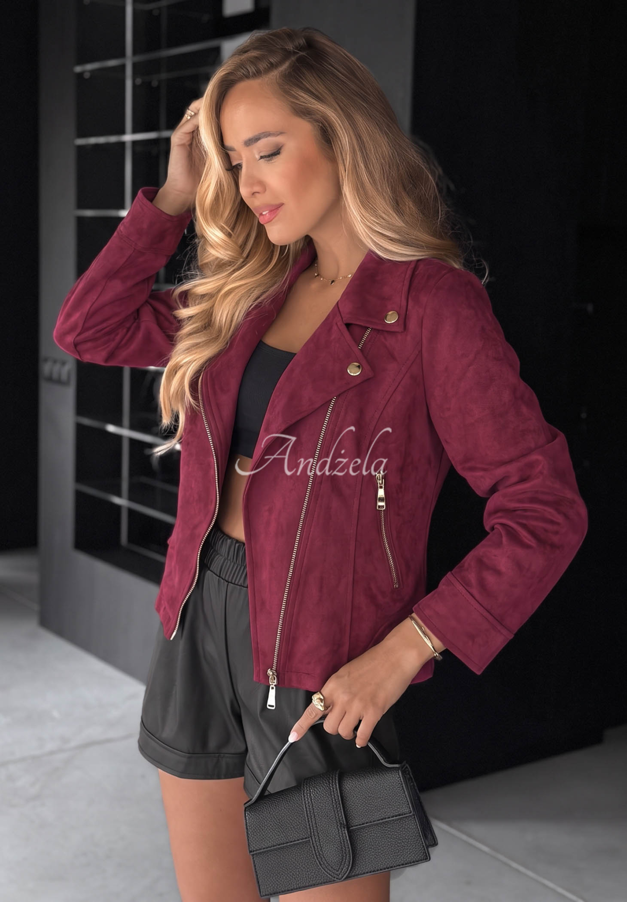 Savage burgundy suede ramon jacket