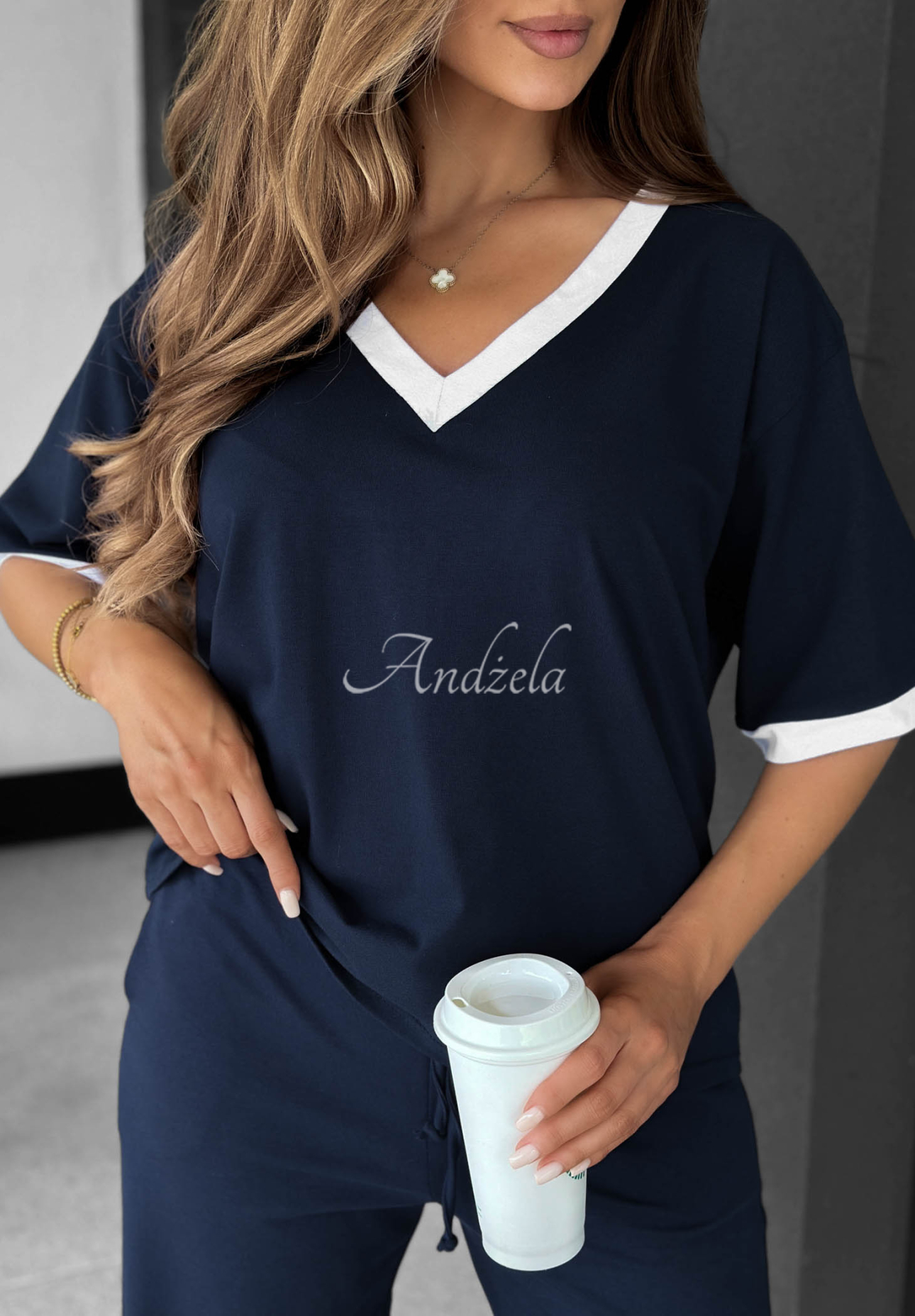 Perfect Basic Navy Blue Cotton V-Neck T-Shirt