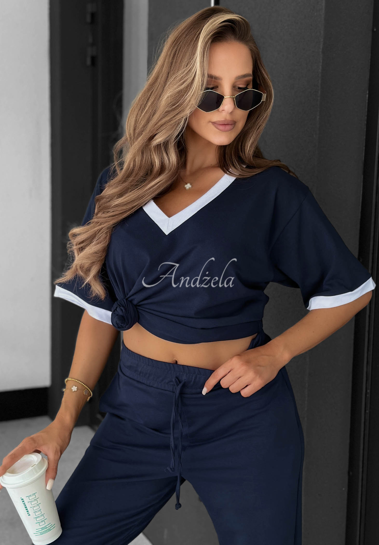 Perfect Basic Navy Blue Cotton V-Neck T-Shirt