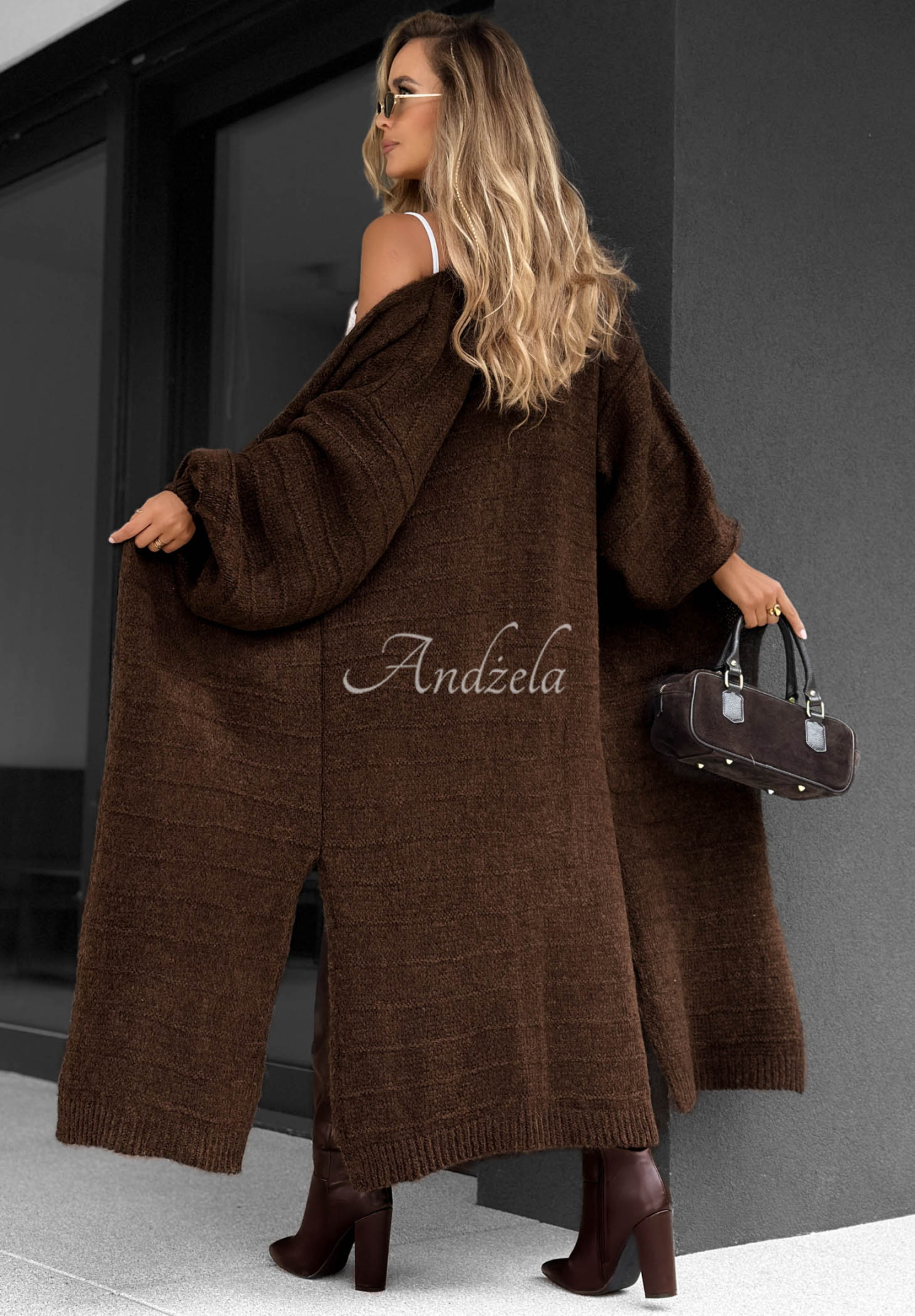 Meet Me There Long Cardigan in Chocolate Brown