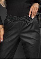 Skórzane spodnie joggery Maybe Forever granatowe