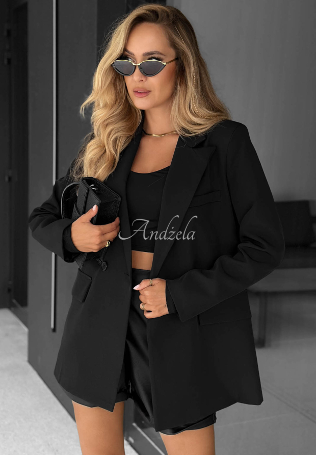 Dwurzędowa marynarka Classy Touch czarna