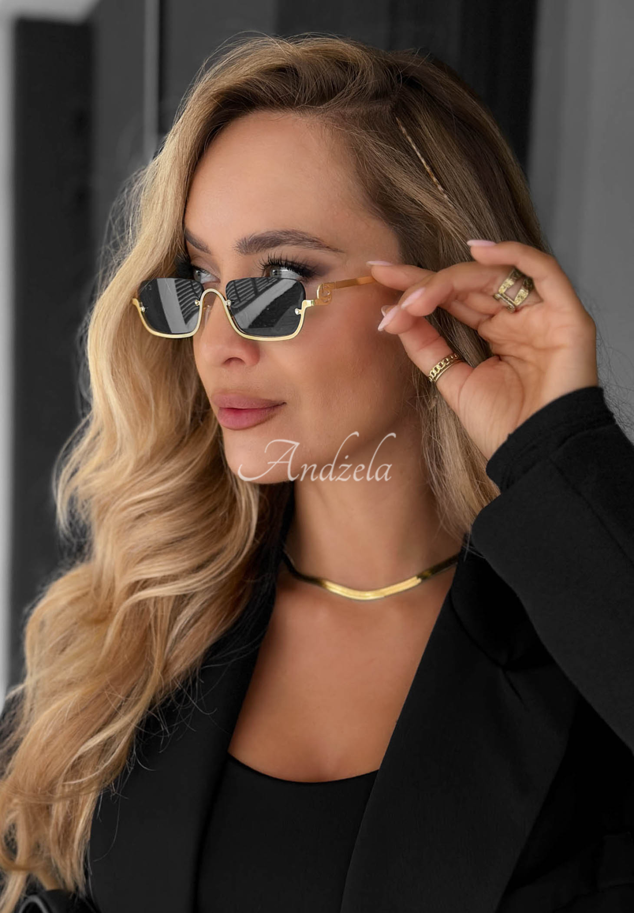 Okulary przeciwsłoneczne Pure Sun czarno-złote