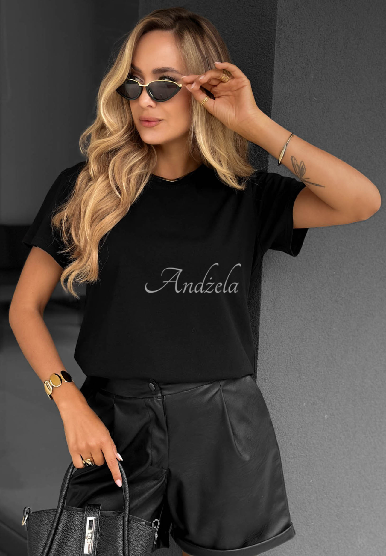 Bawełniany T-shirt One Message czarny
