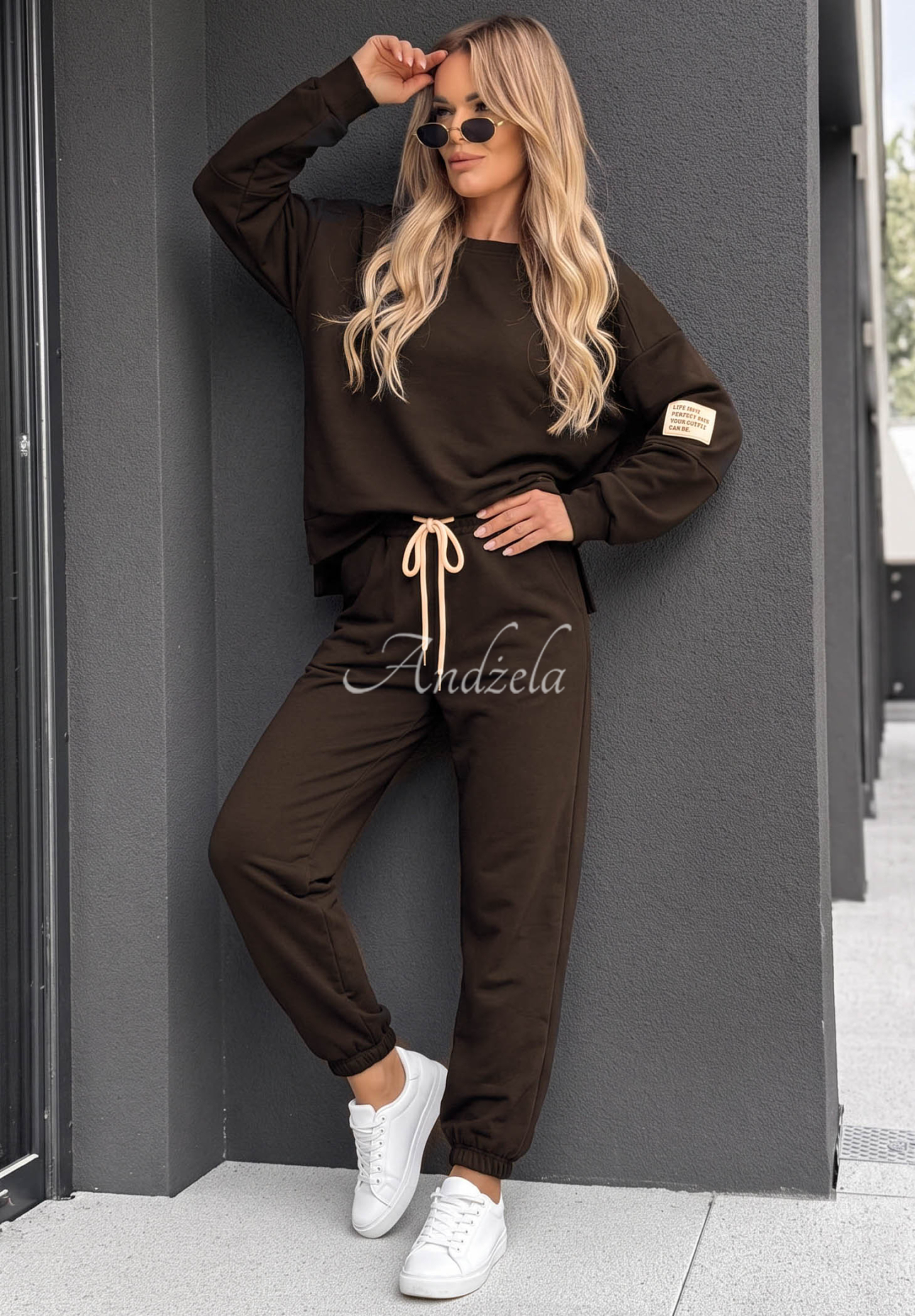 Sunday Mood Chocolate-Colored Viscose Sweatsuit Set
