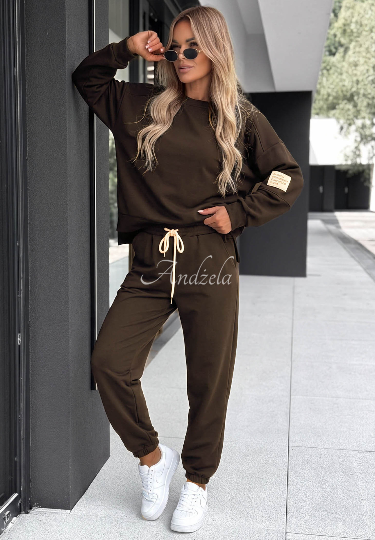 Sunday Mood Chocolate-Colored Viscose Sweatsuit Set