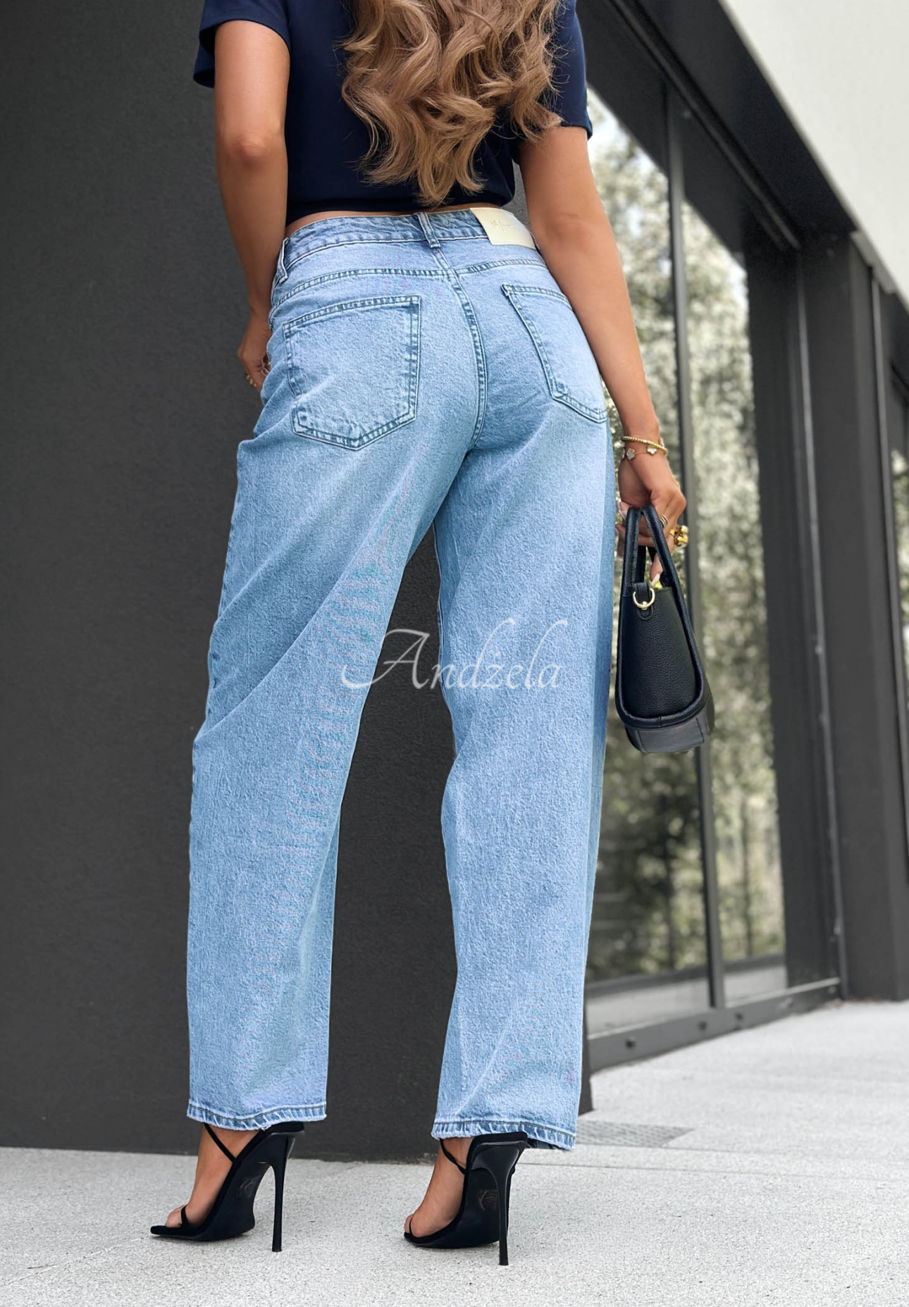 Spodnie jeansowe baggy Keep Going niebieskie
