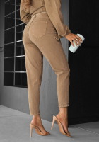 Spodnie jeansowe mom fit All We Need camelowe