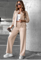 Komplet dresowy bluza z guzikami i spodnie Comfort Story granatowy
