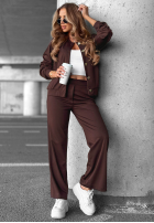 Komplet dresowy bluza z guzikami i spodnie Comfort Story granatowy