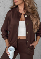 Komplet dresowy bluza z guzikami i spodnie Comfort Story granatowy