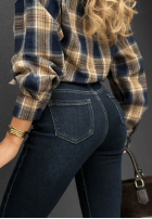 Spodnie jeansowe skinny z paskiem Feel Better granatowe
