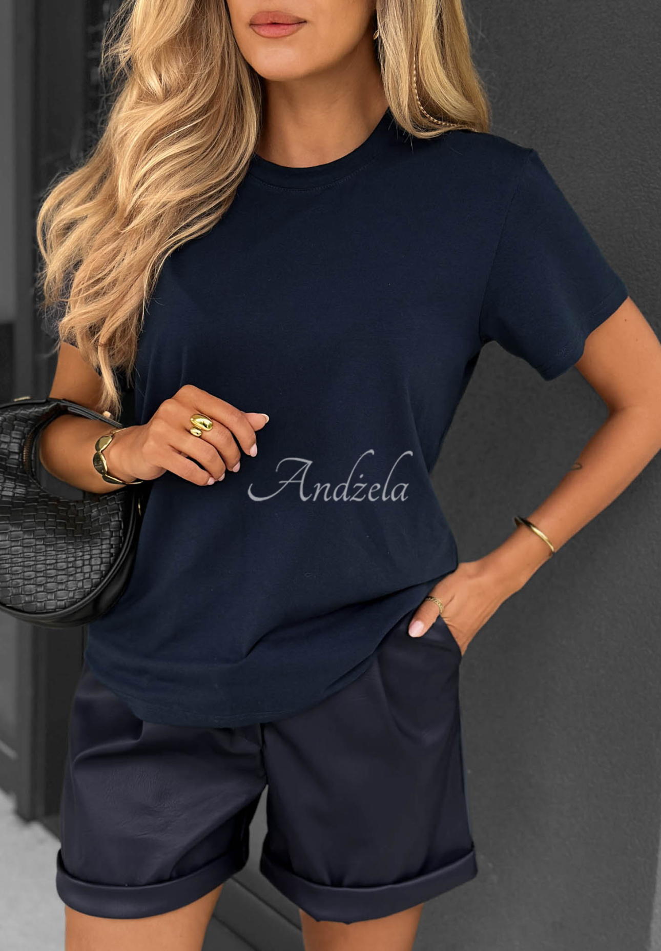 One Message Navy Blue Cotton T-Shirt