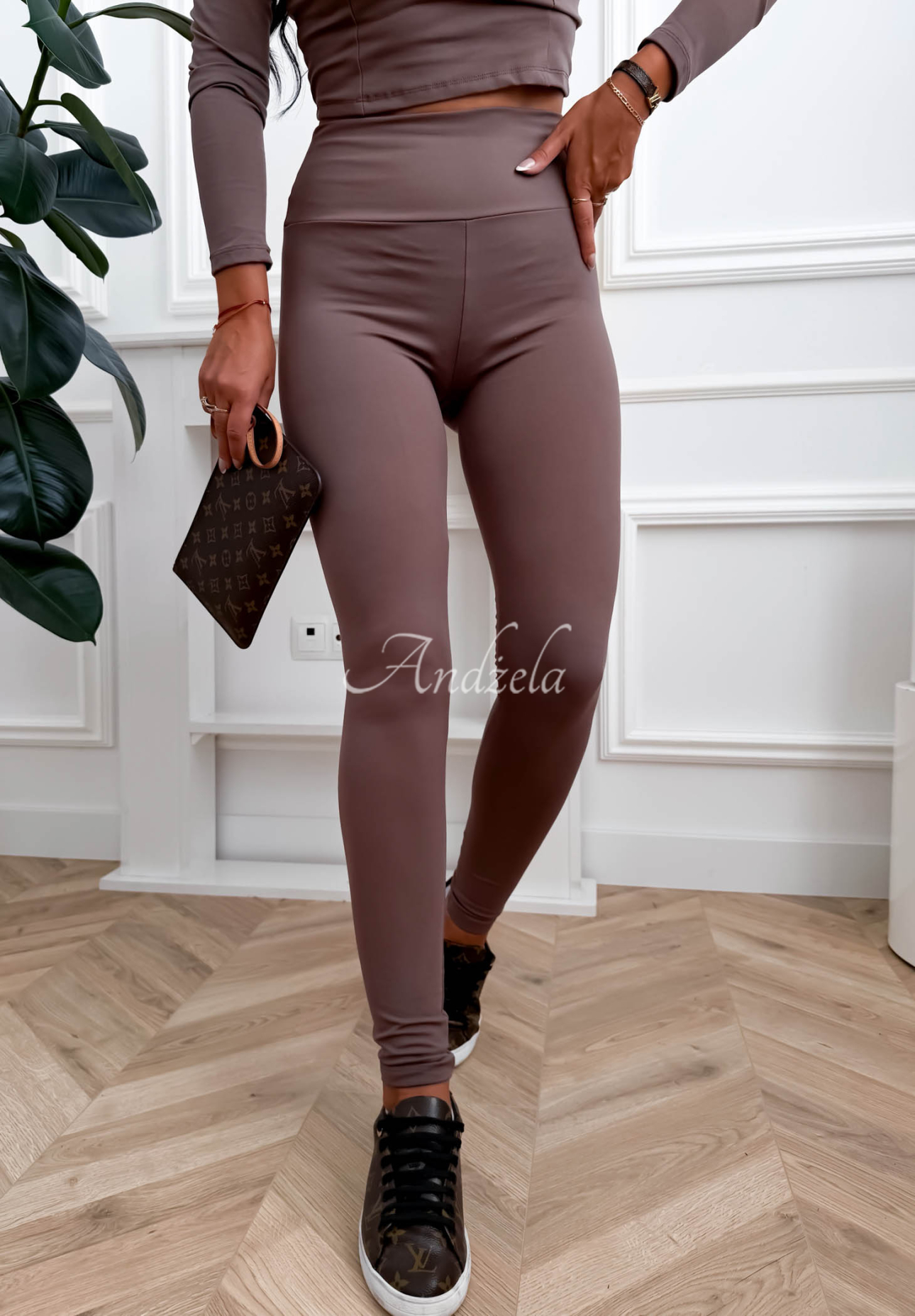 Wiskozowe legginsy Meredity mokka