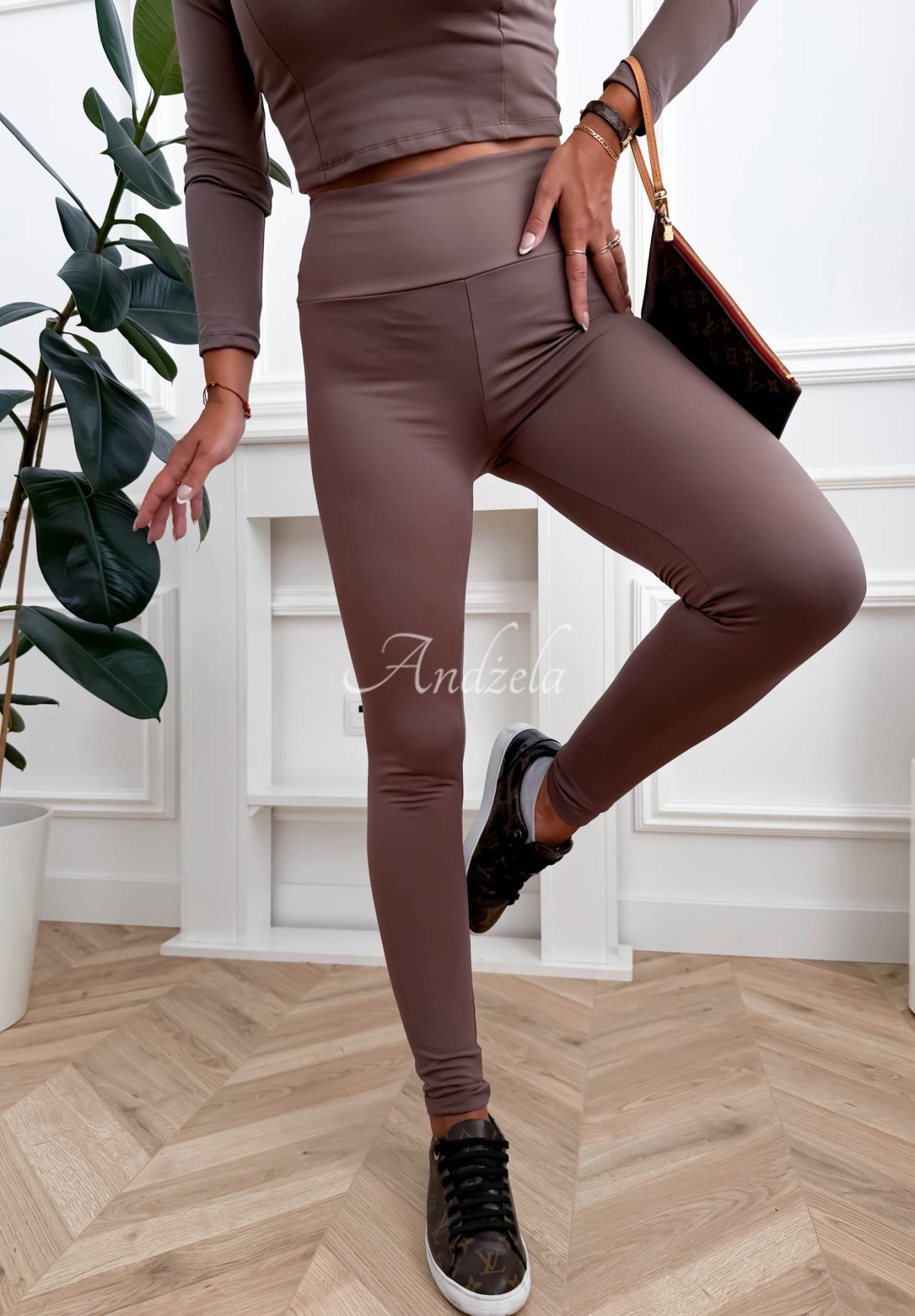 Wiskozowe legginsy Meredity mokka