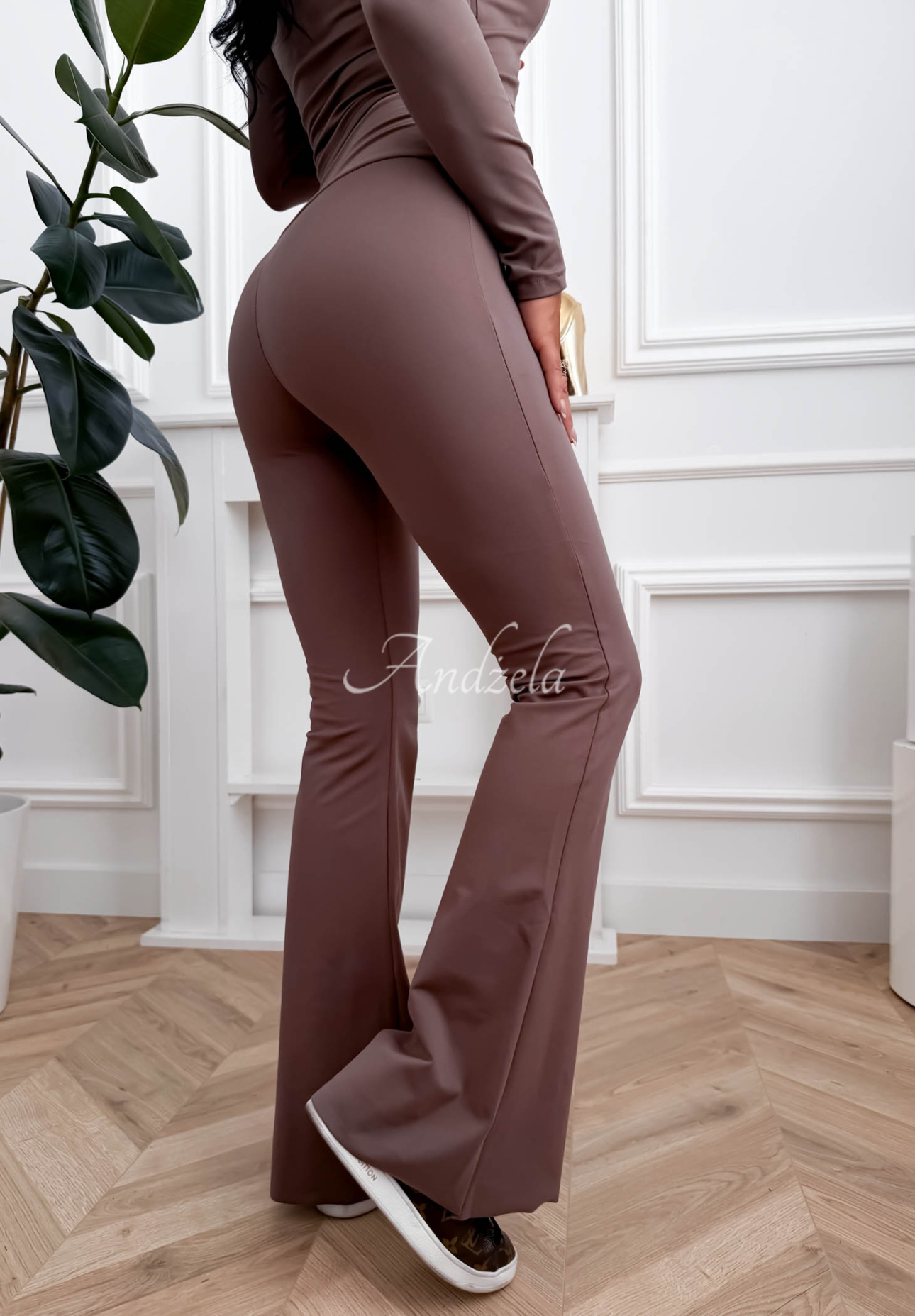 Wiskozowe legginsy dzwony Can’t Stop mokka