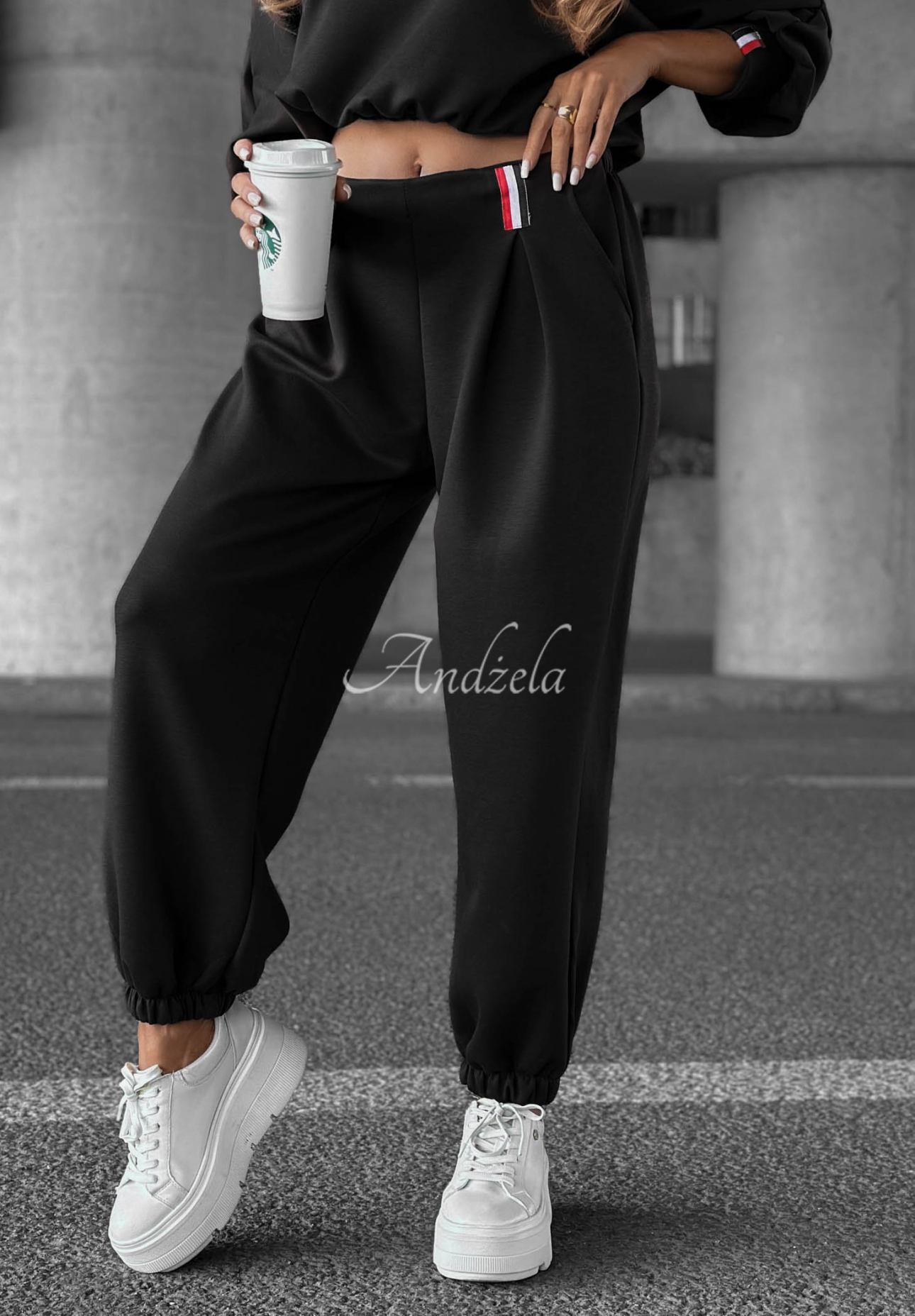 Cozy Balance Black Viscose Sweatsuit Set
