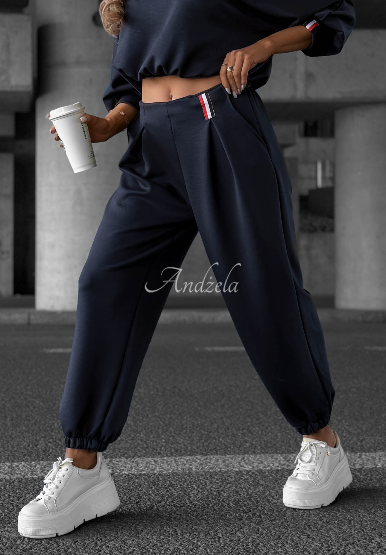 Cozy Balance Navy Blue Viscose Sweatsuit Set