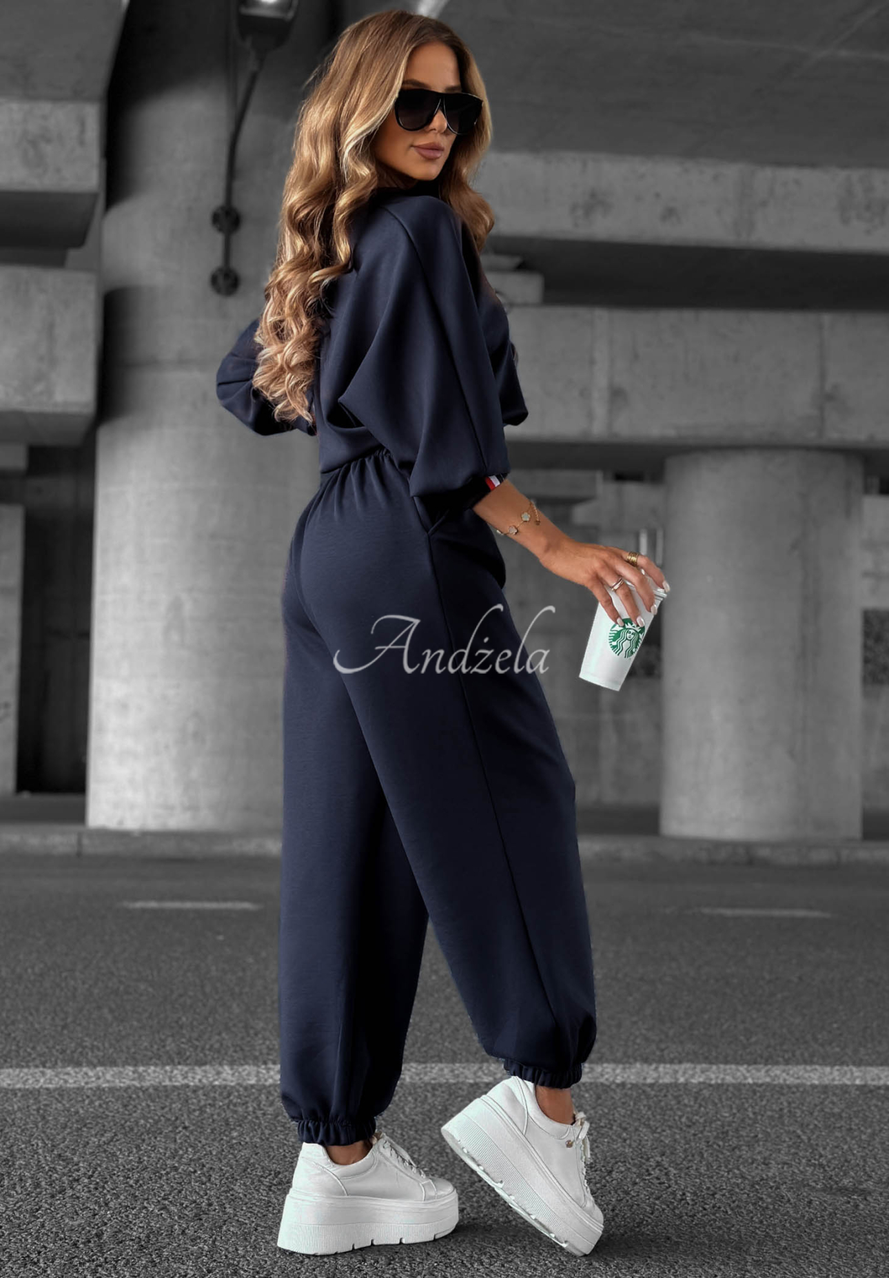 Cozy Balance Navy Blue Viscose Sweatsuit Set