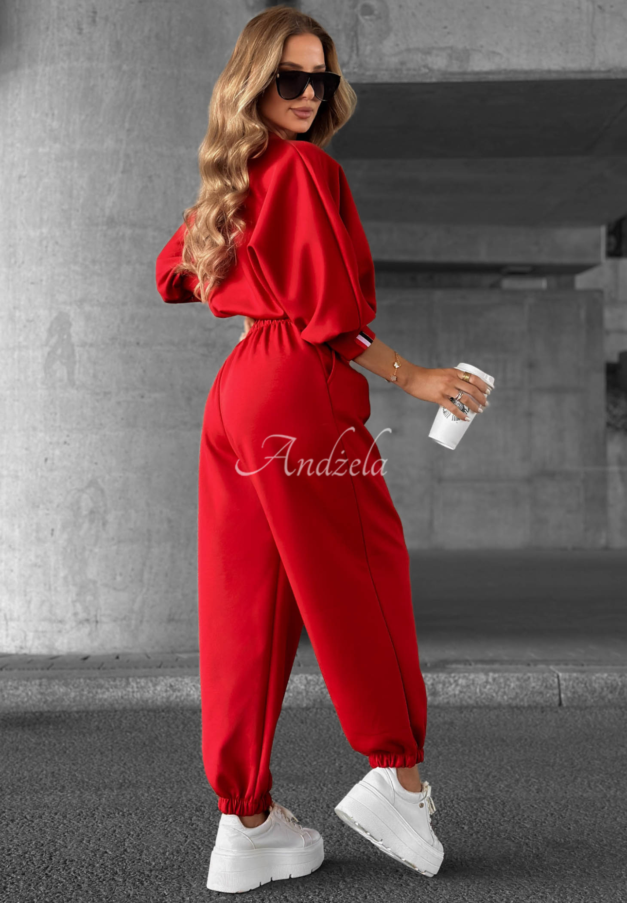 Cozy Balance Red Viscose Sweatsuit Set