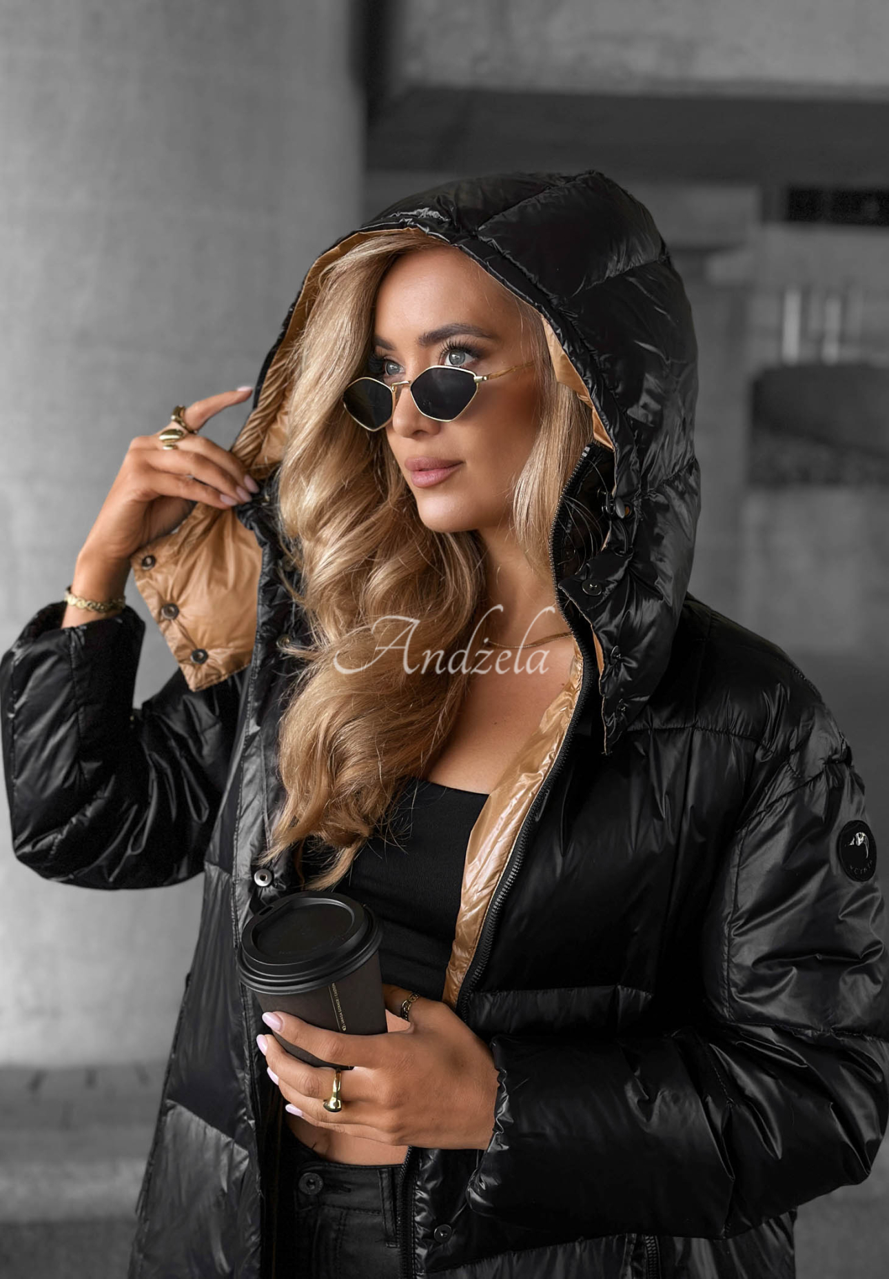 Frost Coast Long Black Hooded Down Jacket