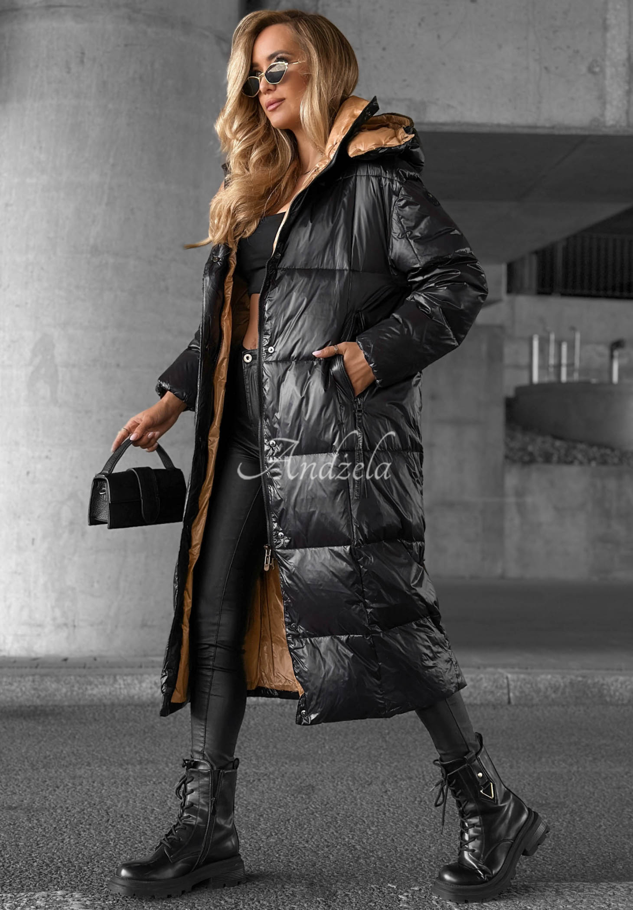 Frost Coast Long Black Hooded Down Jacket