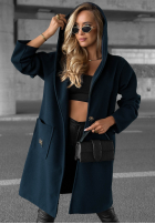 Długi płaszcz oversize z kapturem Autumn Coat czekoladowy